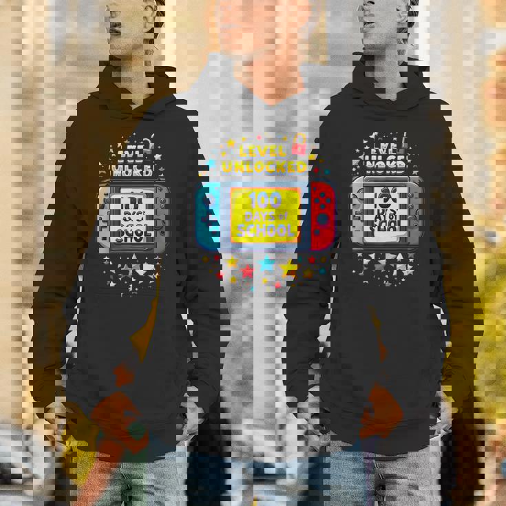 100 Days Of School Level Unlocked Gamer Boys Video Games Unisex Hoodie