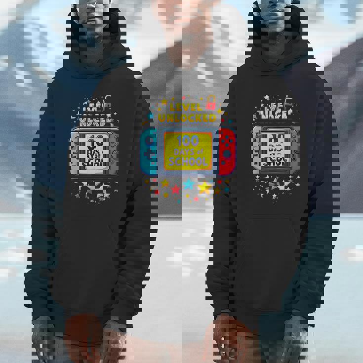 100 Days Of School Level Unlocked Gamer Boys Video Games Unisex Hoodie