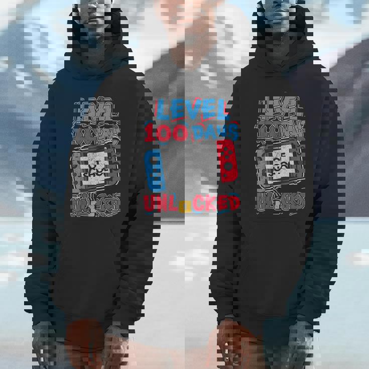100 Days Of School Level Unlocked Video Games Gamer Boys Unisex Hoodie