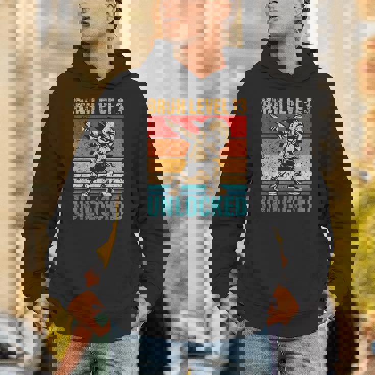 13 Years Old Birthday Dabbing Boy Bruh Level 13 Unlocked Unisex Hoodie