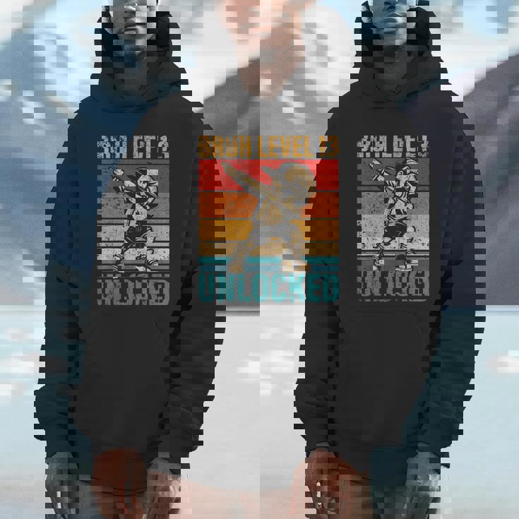 13 Years Old Birthday Dabbing Boy Bruh Level 13 Unlocked Unisex Hoodie