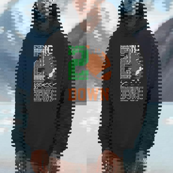 2Nd Year Down Football Lover Second Birthday Boy Party Unisex Hoodie