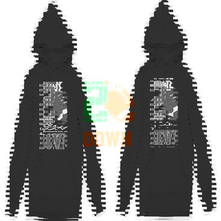 2Nd Year Down Football Lover Second Birthday Boy Party Unisex Hoodie