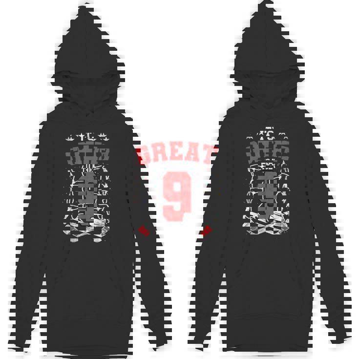 9Th Birthday Hockey Lovers It's Great To Be 9 Years Old Unisex Hoodie
