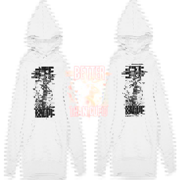 I Aim Better Than Cupid Valentines Deer Hunting For Boys Men Unisex Hoodie