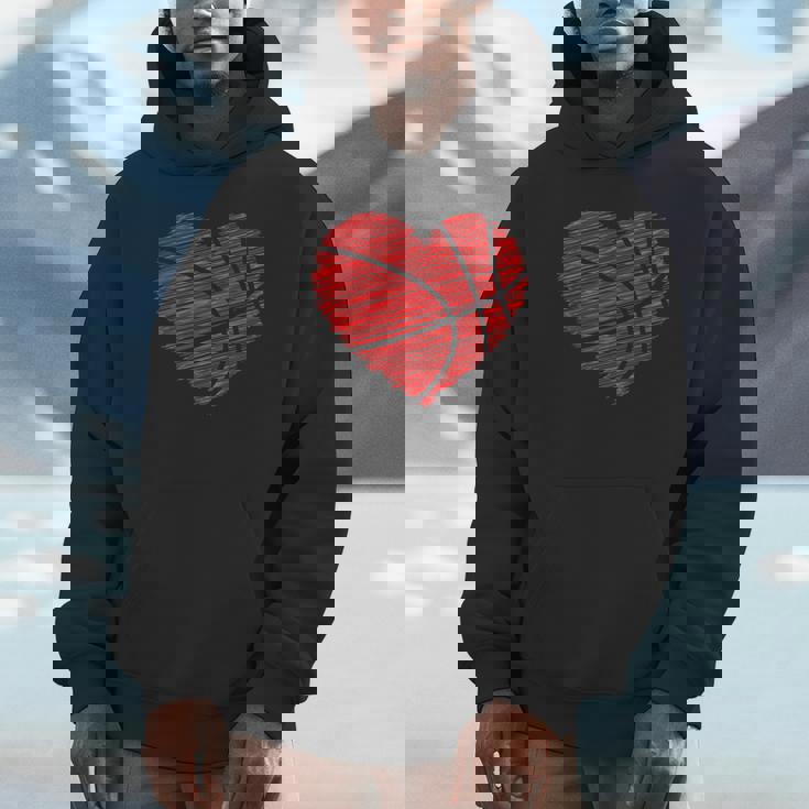 Basketball Heart Love Valentines Day Player Coach Unisex Hoodie