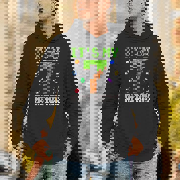 Birthday Boy It's My 7Th Birthday Video Game Pixel Unisex Hoodie