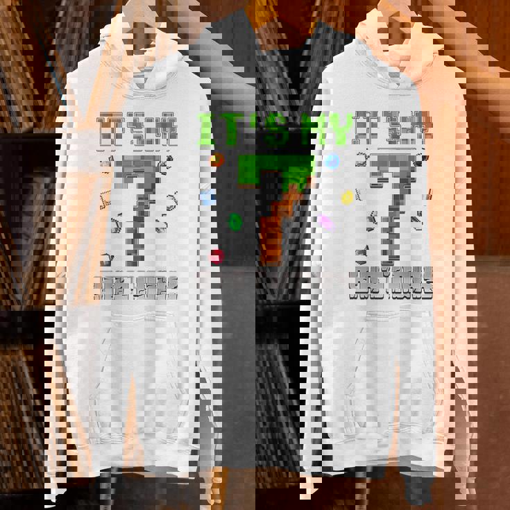 Birthday Boy It's My 7Th Birthday Video Game Pixel Unisex Hoodie
