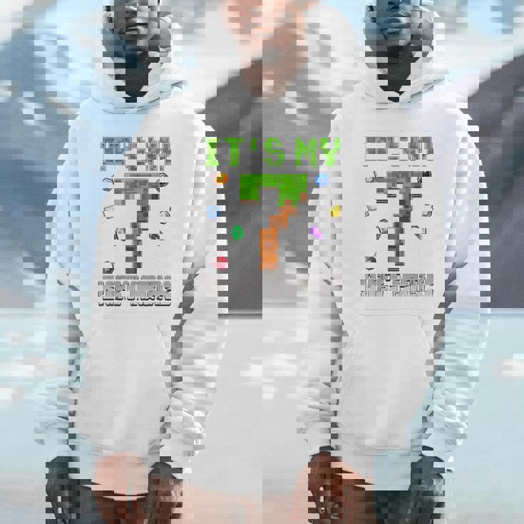 Birthday Boy It's My 7Th Birthday Video Game Pixel Unisex Hoodie