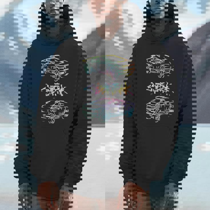 Cyber Trucks Futuristic Tie Dye Unisex Hoodie