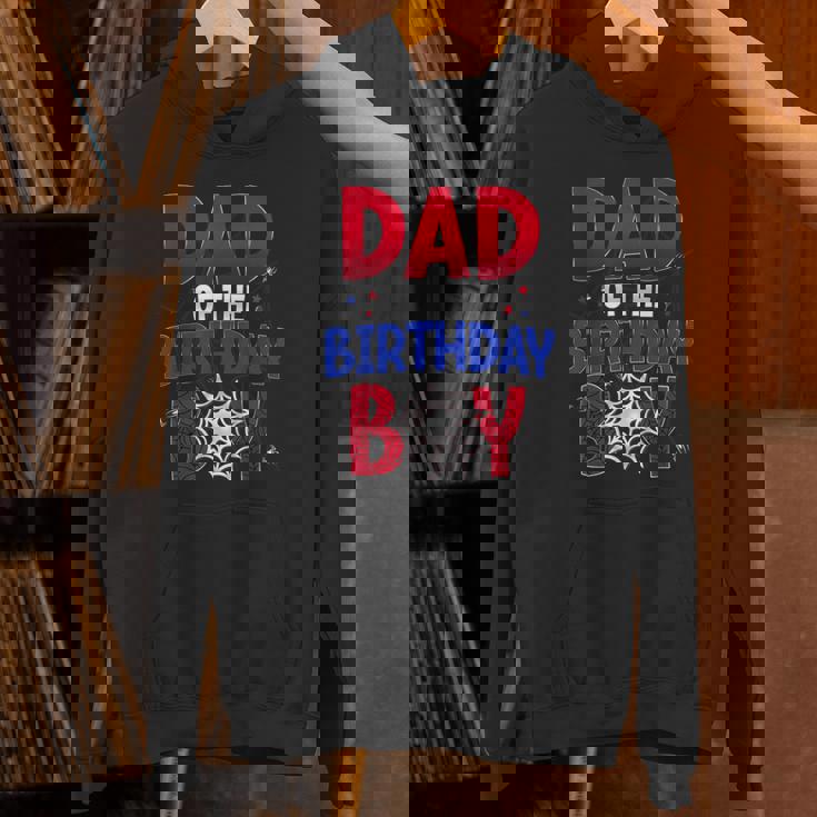 Dad Of The Birthday Boy Matching Spider Web Family Unisex Hoodie