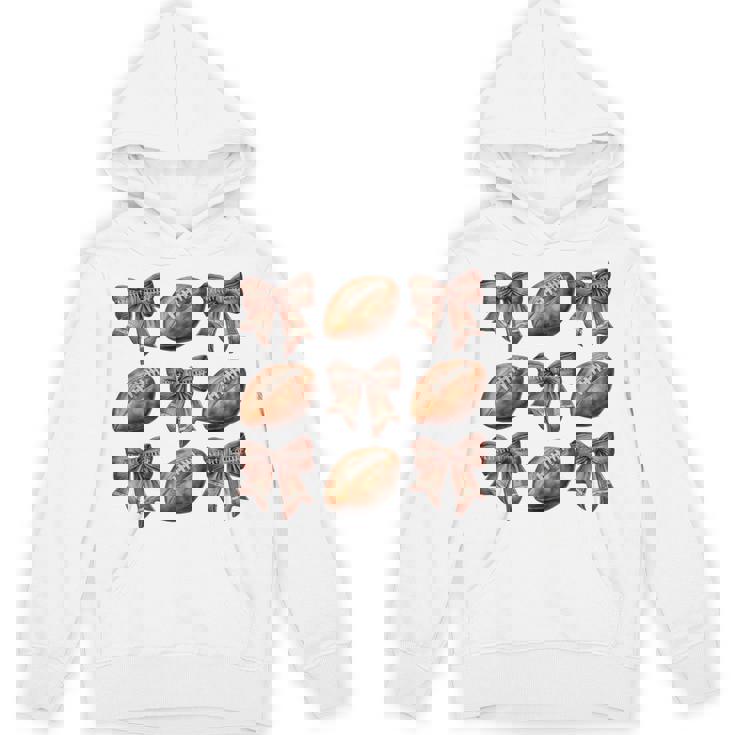 Football Coquette Bow Football Season Game Day Halloween Unisex Hoodie