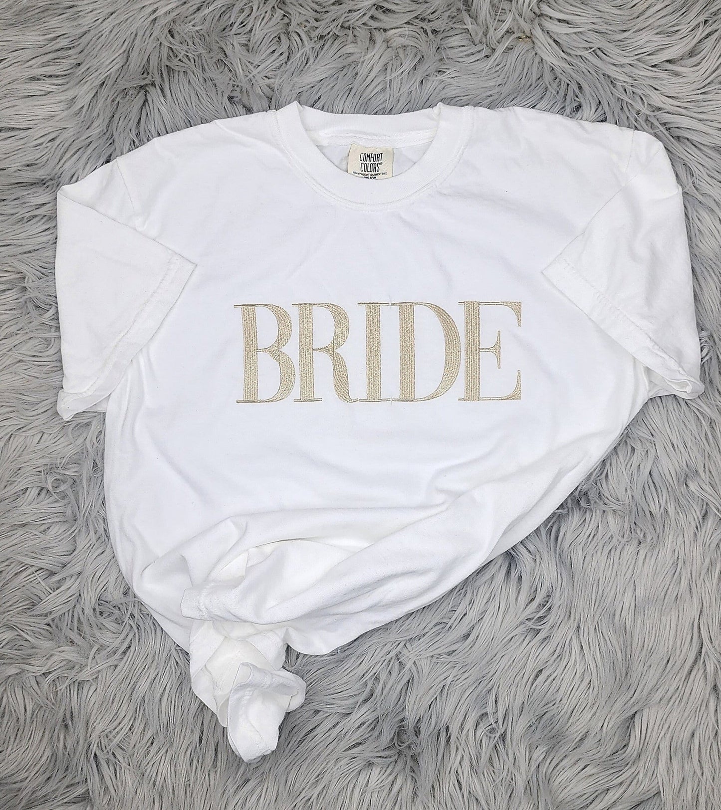 BRIDE Embroidered Comfort Colors Crewneck - Gift for Bride - Wedding Crewneck