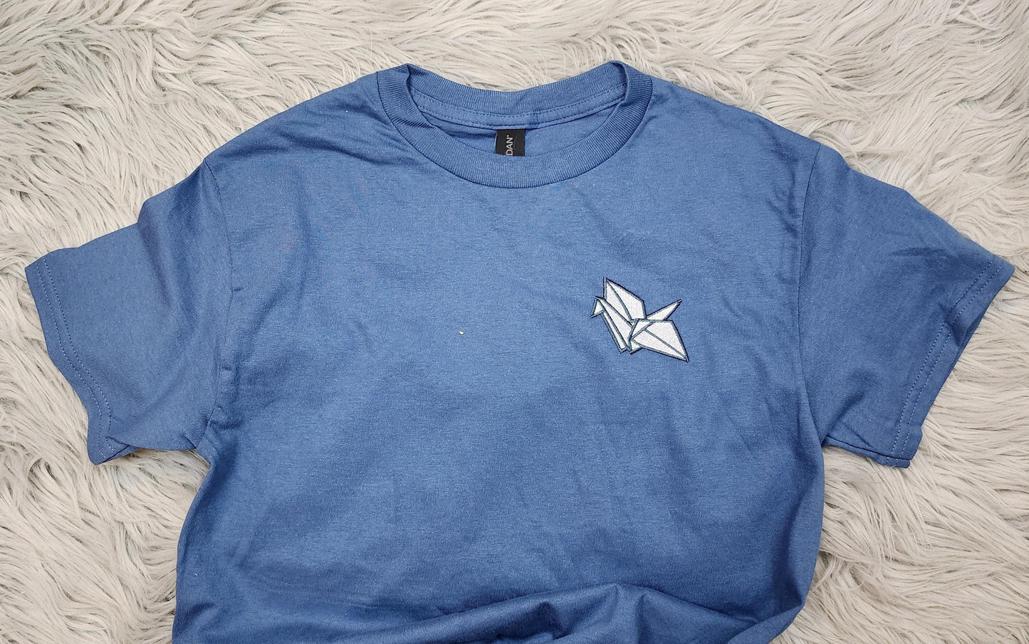 Paper Crane Embroidered Crewneck - Origami Embroidered Crewneck - Origami Pocket logo - T-Shirt - Sweatshirt - Hoodie