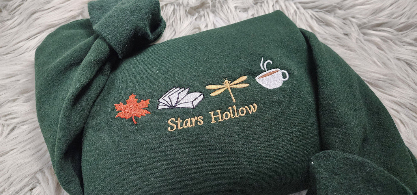 Embroidered Stars Hollow Sweatshirt - Where You Lead I will Follow Unisex Sweatshirt or Hooded Sweatshirt
