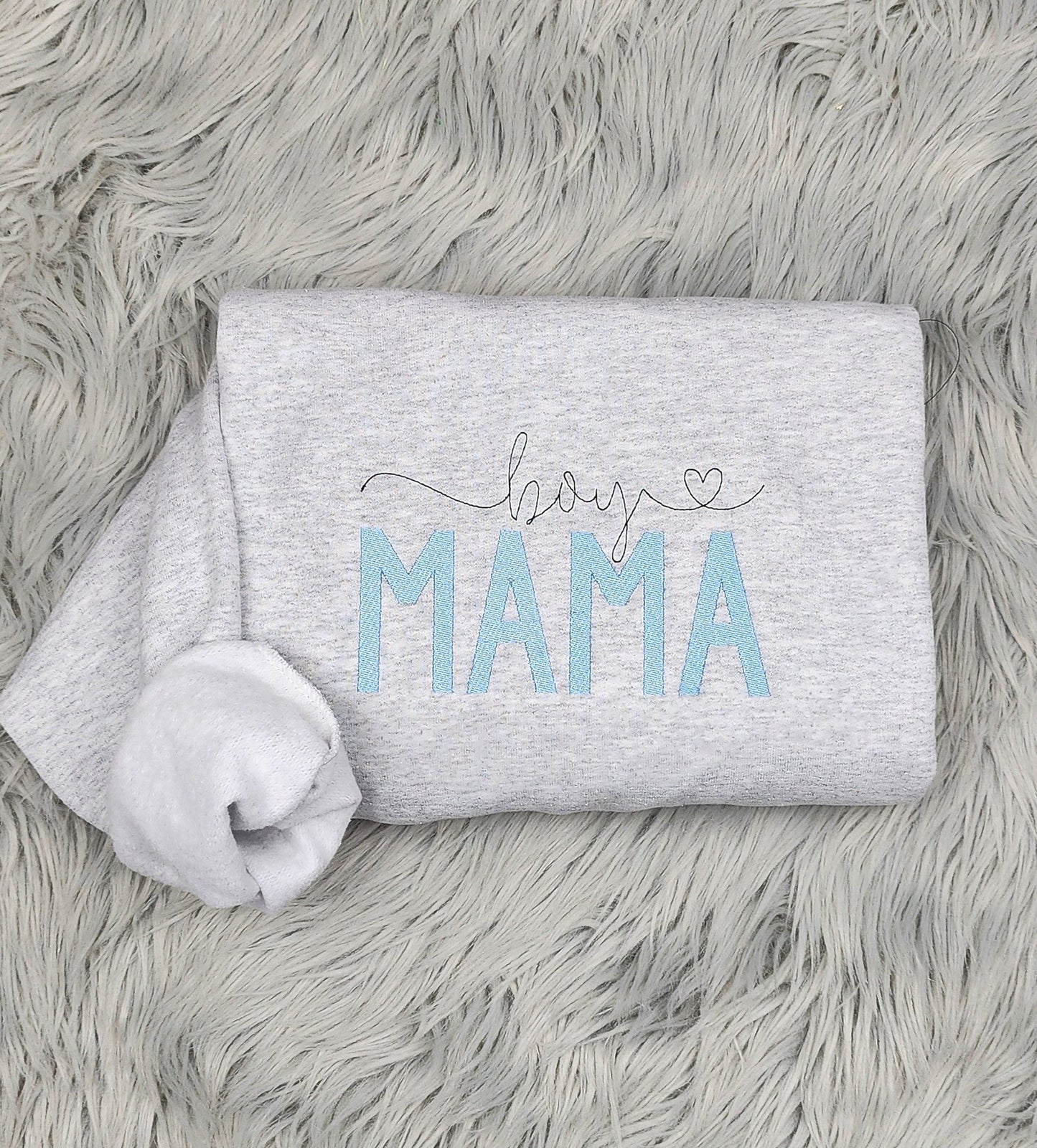 Boy Mama Delicate Embroidered Crewneck - Boy Mom Gift - Pregnancy Announcement Shirt - Mother's Day Gift