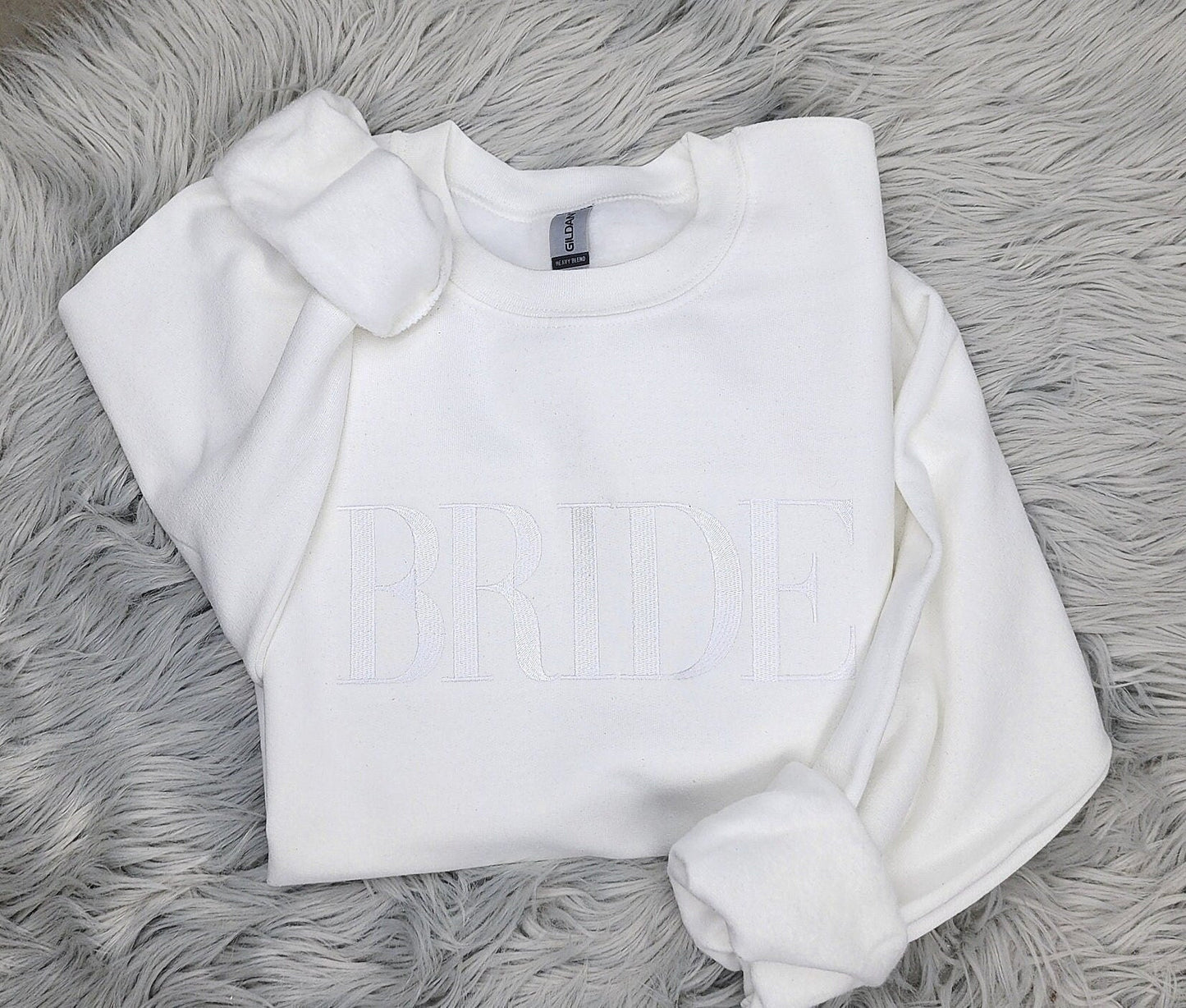 Embroidered Bride Crewneck Sweatshirt or Hooded Sweatshirt - Bride Embroidered Crewneck - Couples sweatshirts