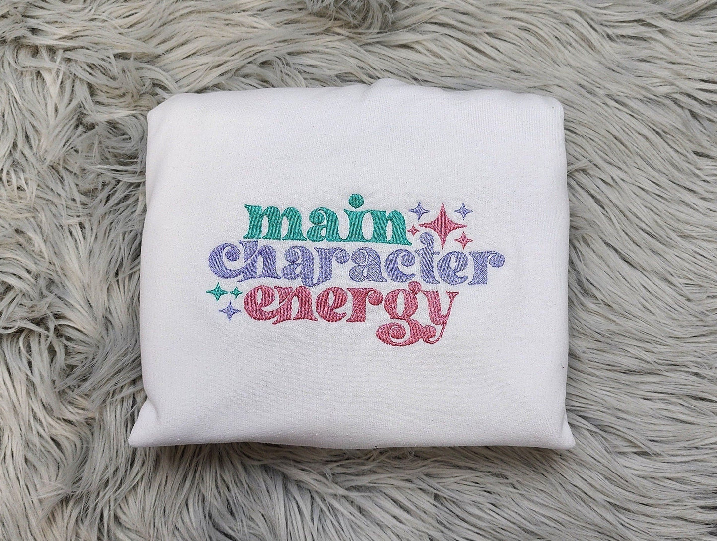 Main Character Energy Embroidered Crewneck - Bookish Sweatshirt Crewneck - T-Shirt - Sweatshirt - Hoodie - Gift for Her