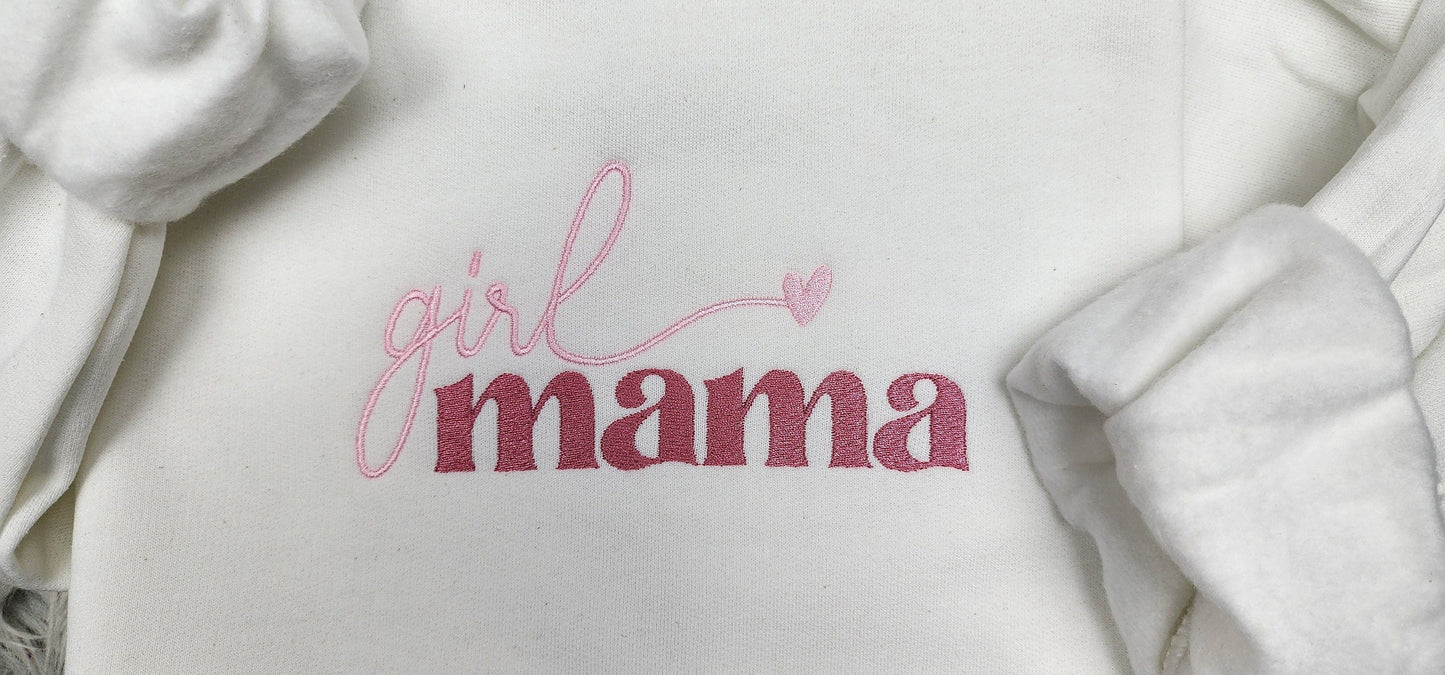 Girl Mama Embroidered Crewneck - Girl Mom Gift - Gift for mom - Mother's Day