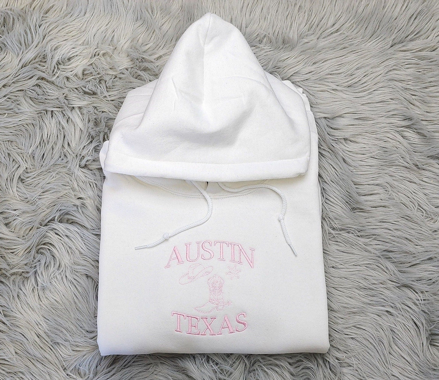 Embroidered Austin Texas Crewneck Sweatshirt or Hooded Sweatshirt - Texas Sweatshirt - Embroidered gift