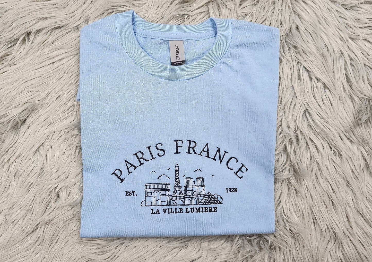Embroidered Paris France Crewneck - France Crewneck - City of Love - Paris Embroidered Crewneck - T-Shirt - Sweatshirt - Hoodie