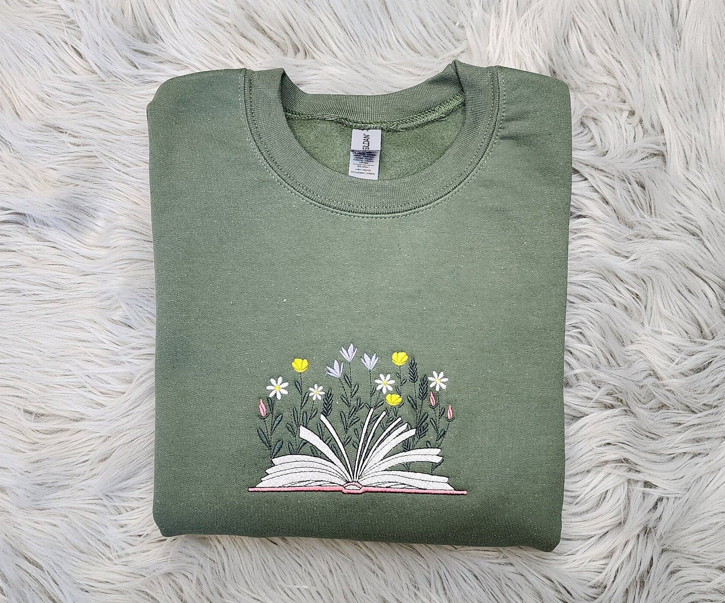 Wildflowers Book Embroidered Sweatshirt, Bookworms Sweatshirt great for men and women Sweatshirt or Hooded Sweatshirt