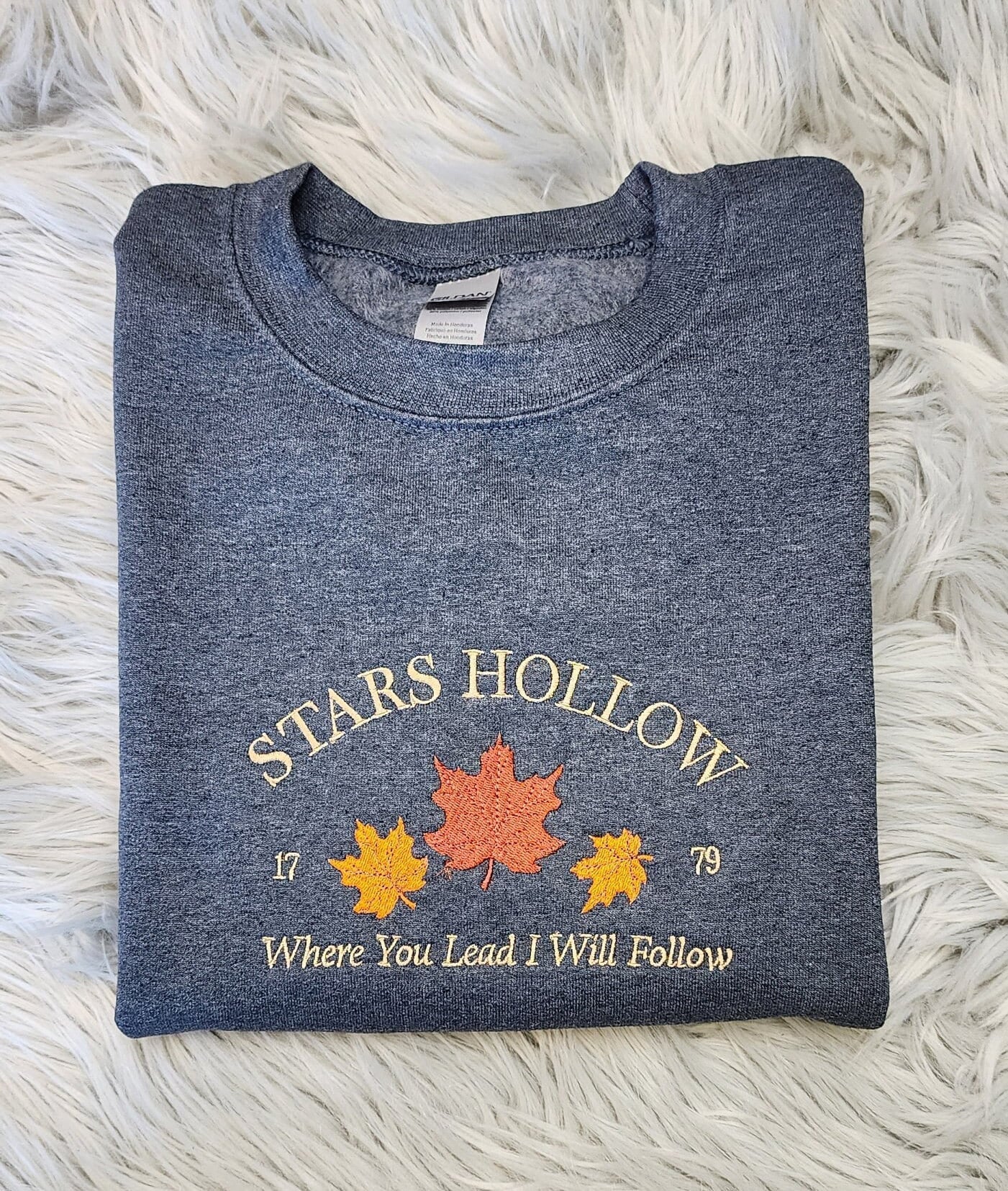 Embroidered Stars Hollow Crewneck - Where You Lead I will Follow Unisex T-shirt - Sweatshirt or Hooded Sweatshirt