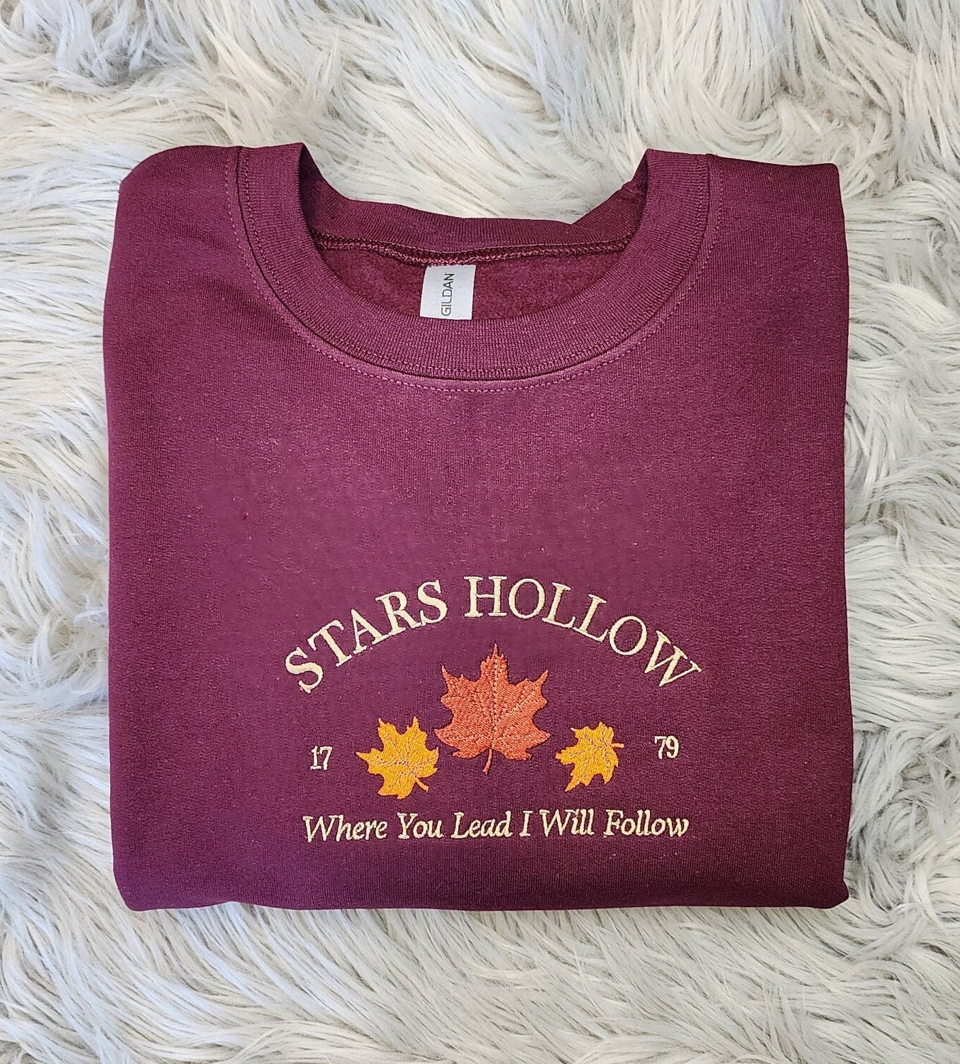 Embroidered Stars Hollow Crewneck - Where You Lead I will Follow Unisex T-shirt - Sweatshirt or Hooded Sweatshirt