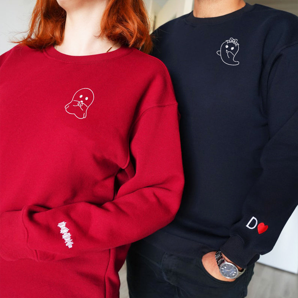 Custom Embroidered Romeo and Ghoutliet Matching Hoodies for Couples