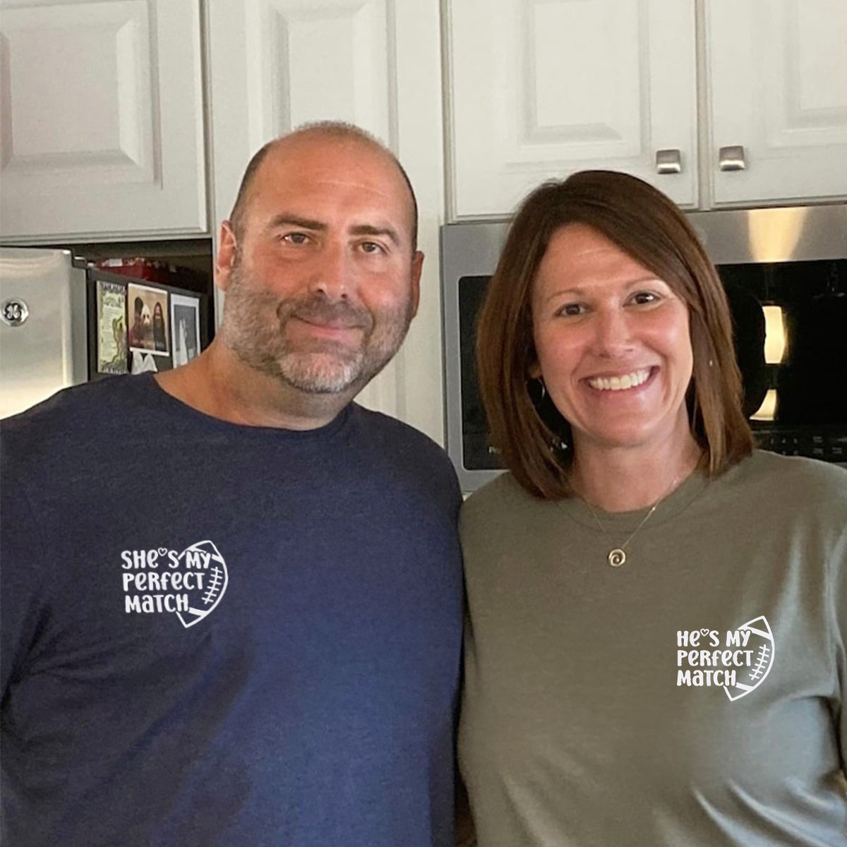 Personalized Matching She's My Perfect Match Embroidered Hoodies for Couple
