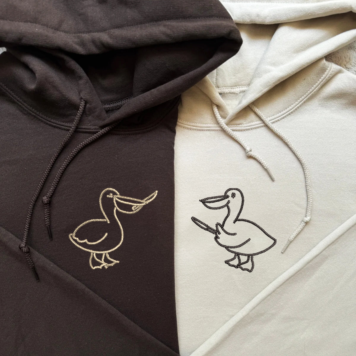 Custom Embroidered Pelican Knives Matching Hoodies for Couples