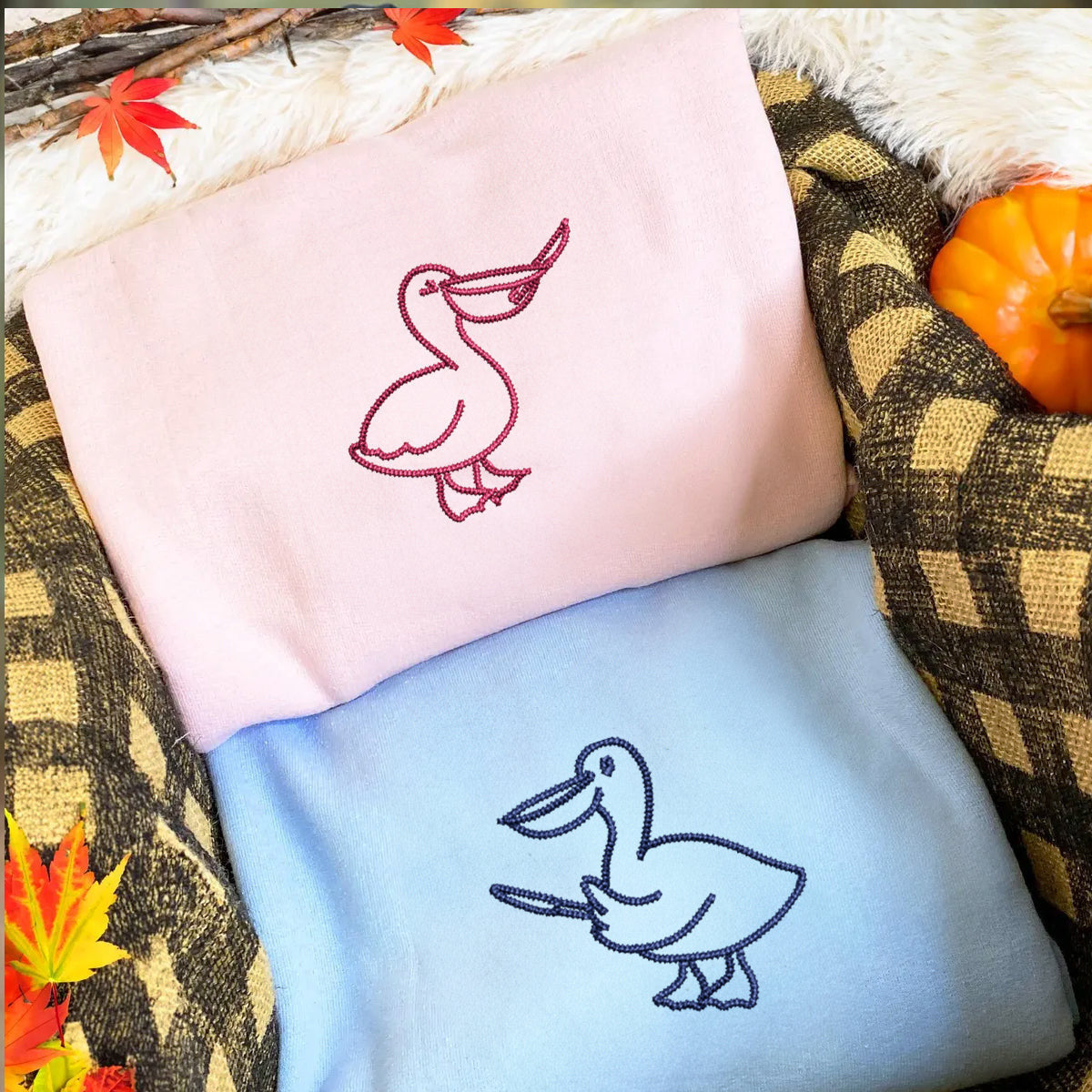 Custom Embroidered Pelican Knives Matching Hoodies for Couples