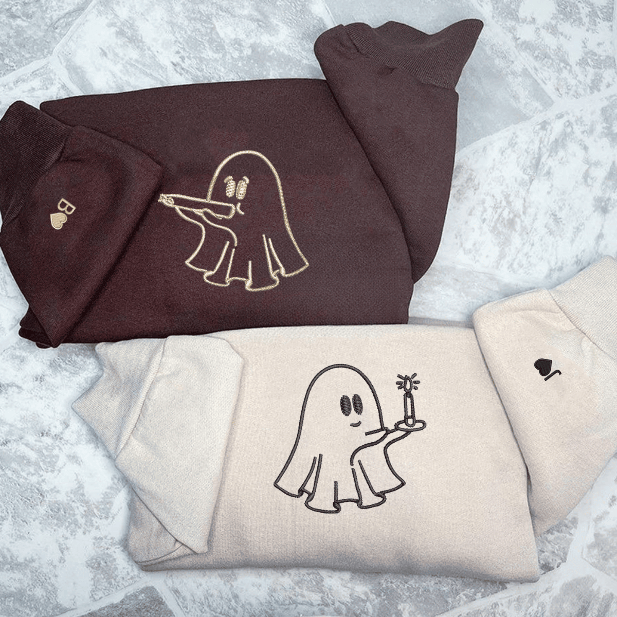 Custom Embroidered Need a Light Stoner Ghosts Matching Hoodies for Couples