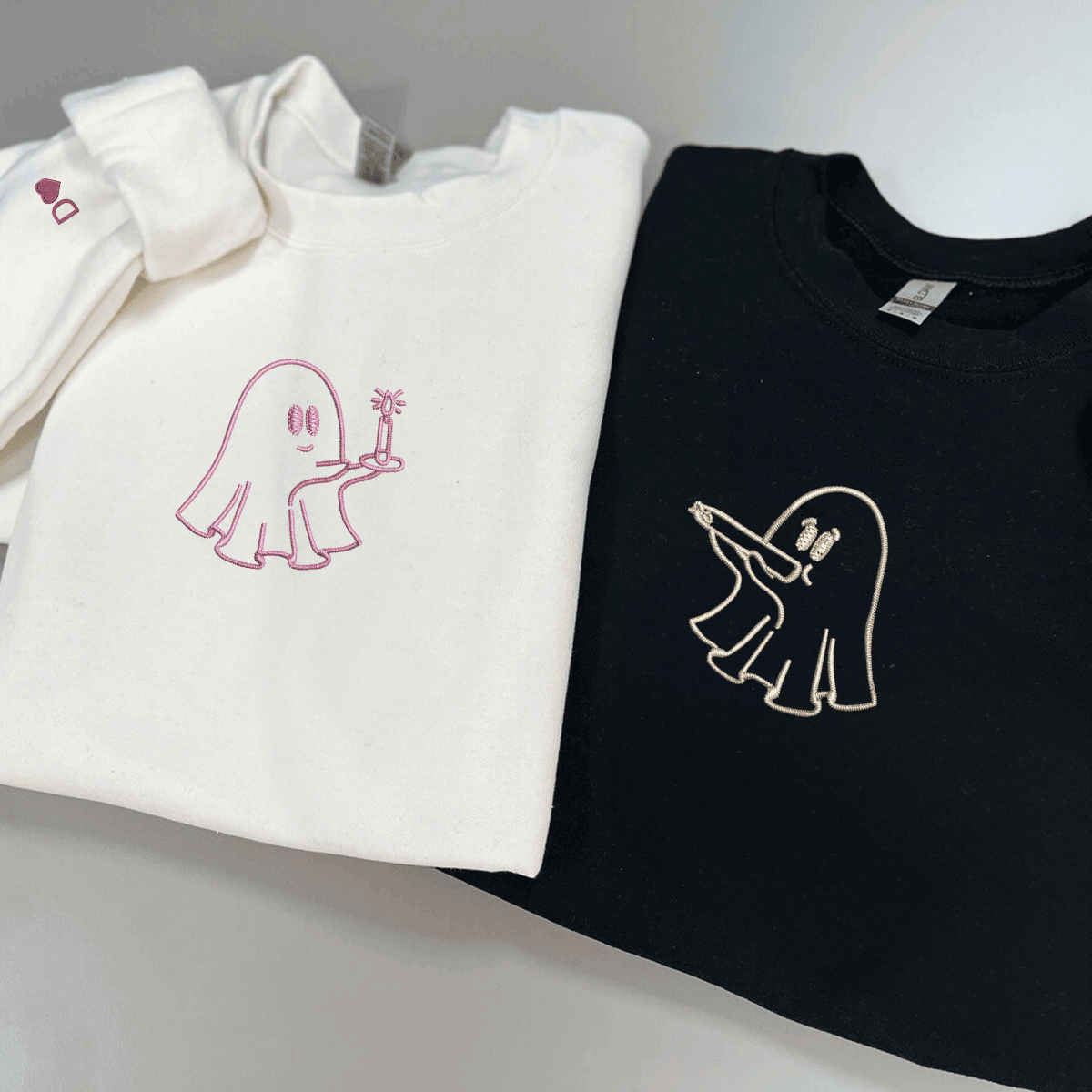 Custom Embroidered Need a Light Stoner Ghosts Matching Hoodies for Couples