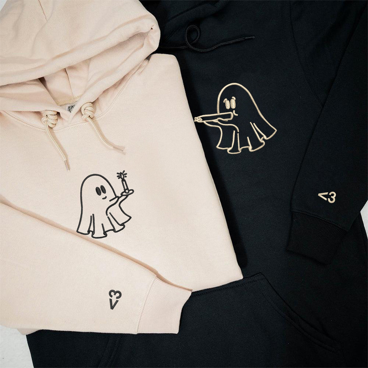 Custom Embroidered Need a Light Stoner Ghosts Matching Hoodies for Couples