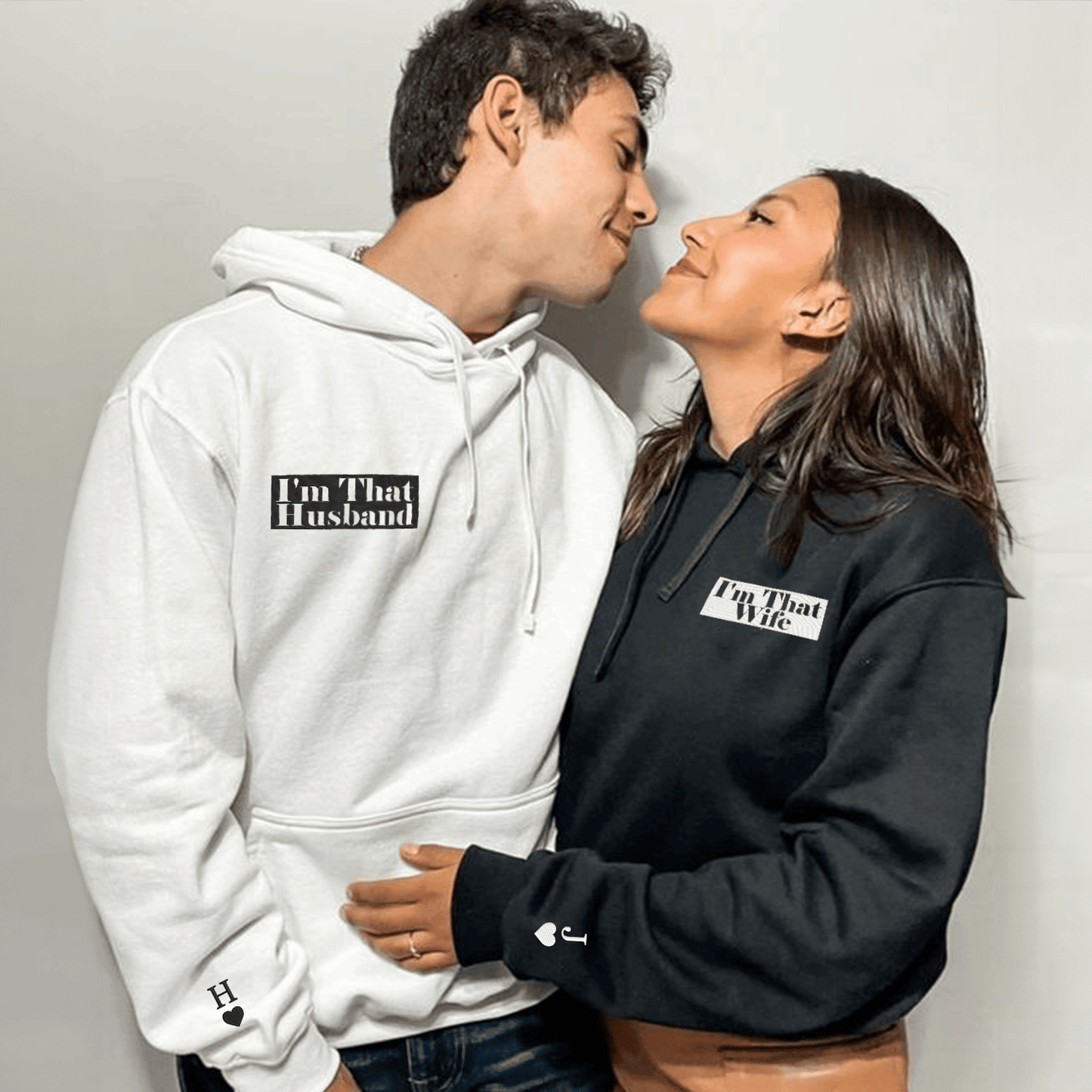 Custom Embroidered I'm That Husband I'm That Wife Matching Hoodies for Couples