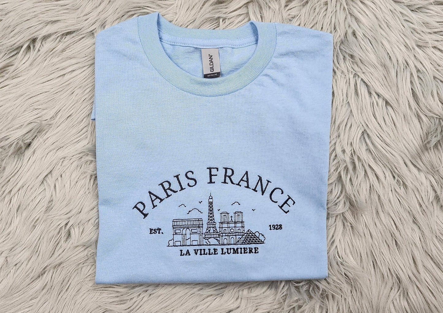 Embroidered Paris France Crewneck - France Crewneck - City of Love - Paris Embroidered Crewneck - T-Shirt - Sweatshirt - Hoodie
