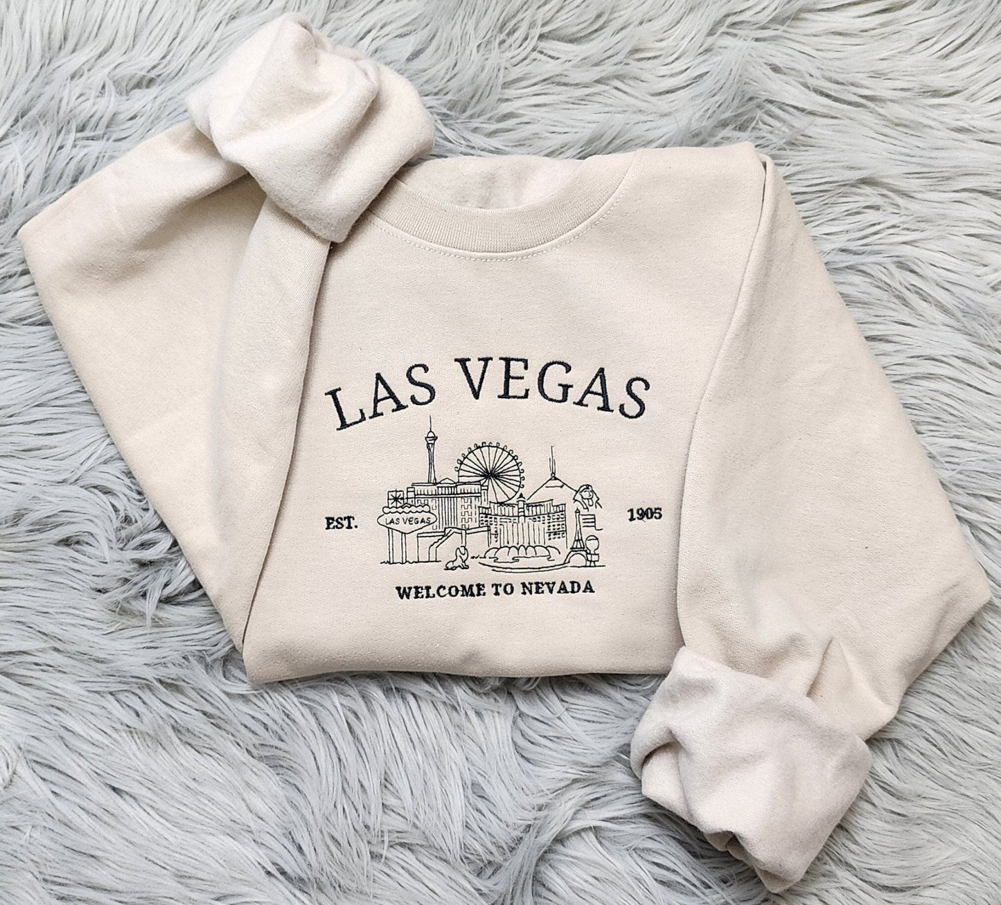 Embroidered Las Vegas Sweatshirt, Nevada Las Vegas Unisex Sweatshirt great for men and women Sweatshirt or Hooded Sweatshirt