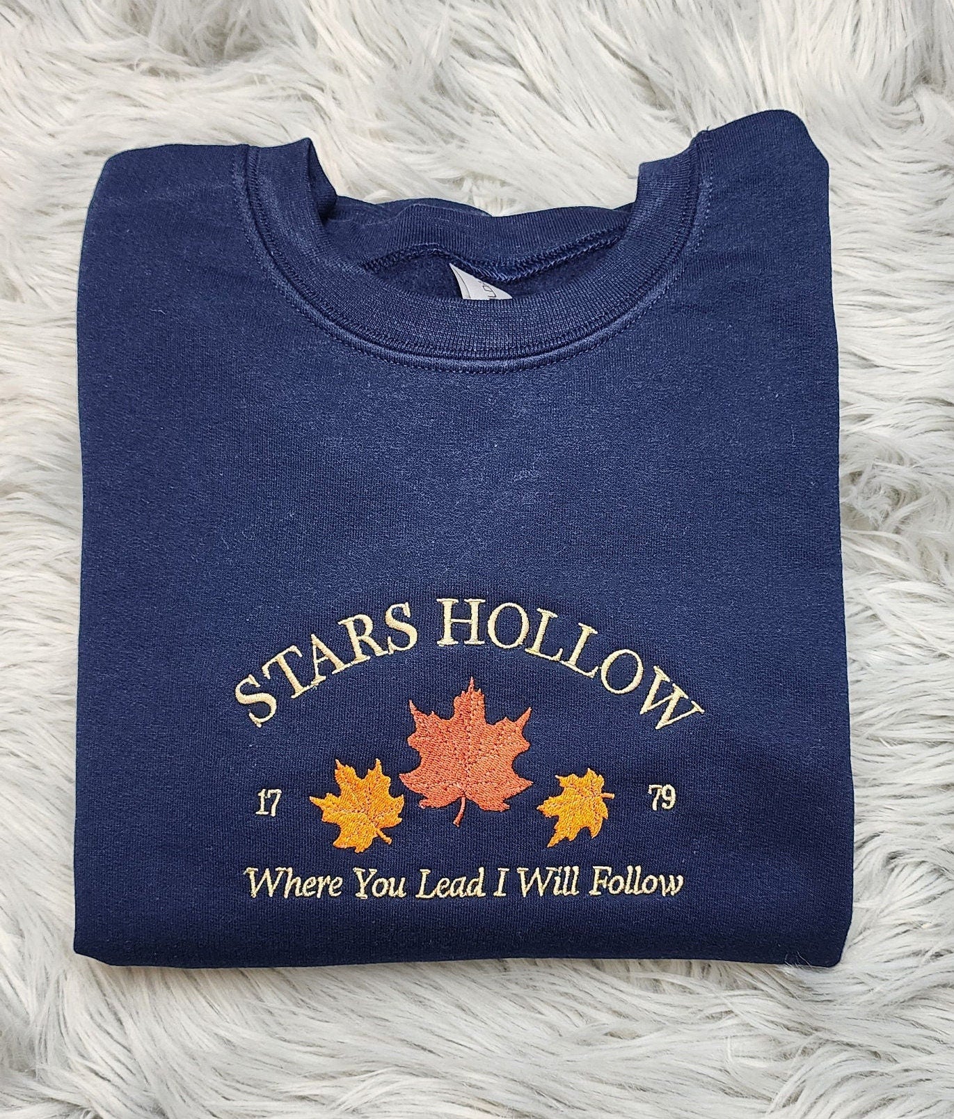 Embroidered Stars Hollow Crewneck - Where You Lead I will Follow Unisex T-shirt - Sweatshirt or Hooded Sweatshirt