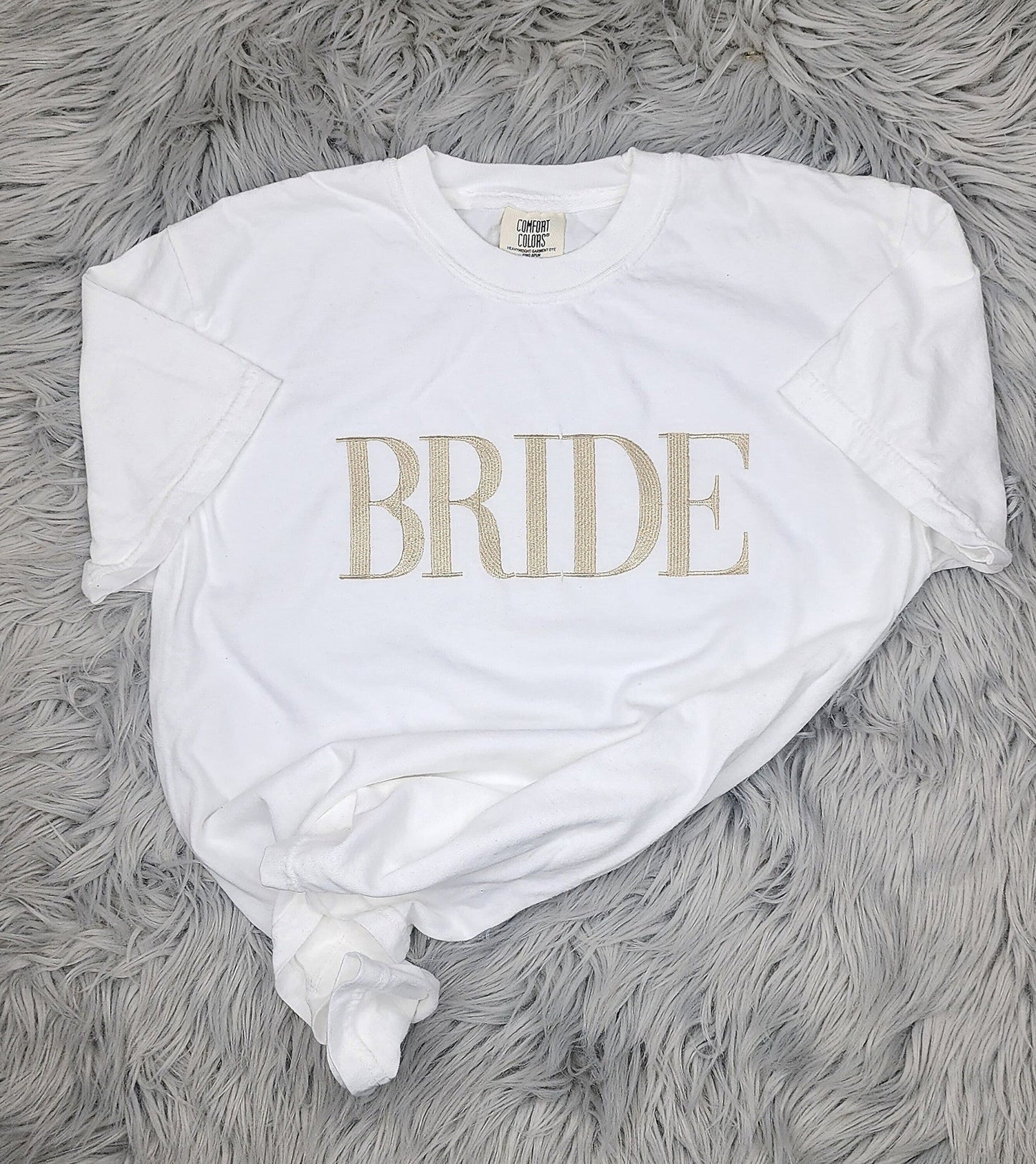 BRIDE Embroidered Comfort Colors Crewneck - Gift for Bride - Wedding Crewneck