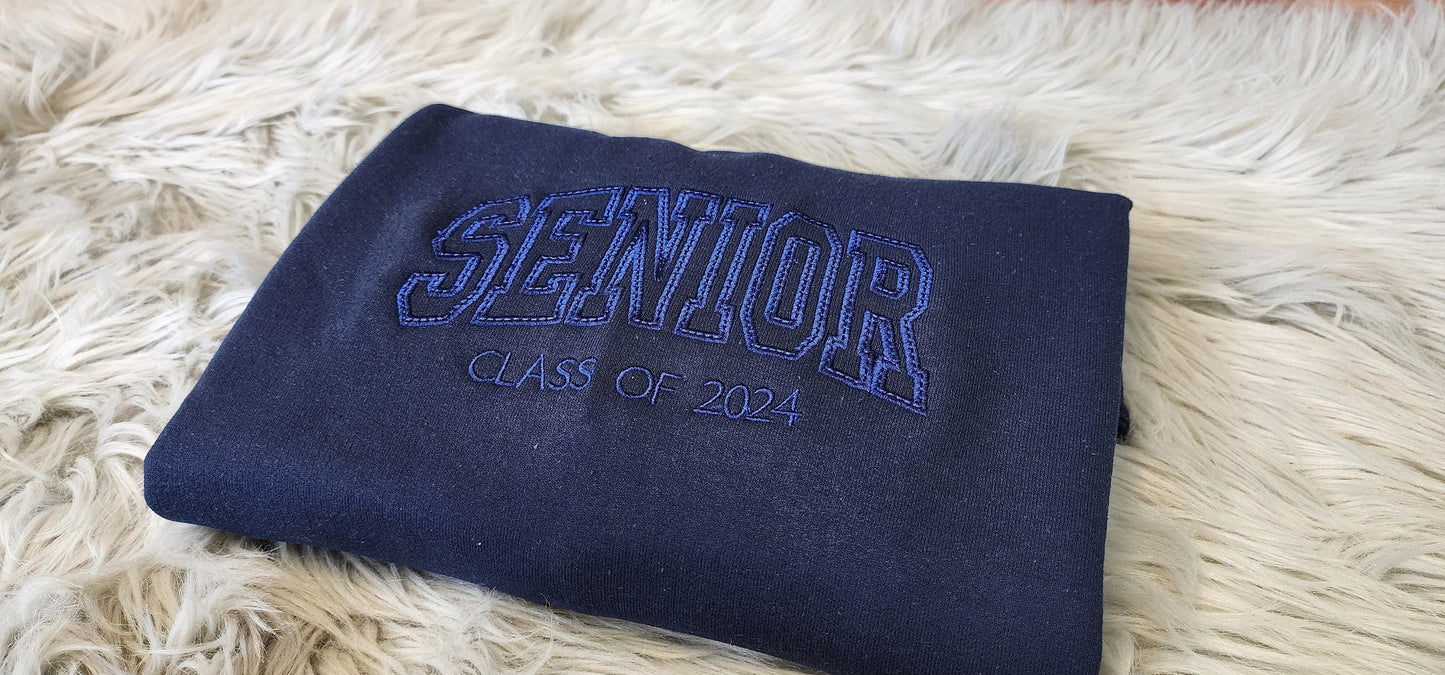 Embroidered Embroidered Senior Unisex Sweatshirt - Personalized Senior Gift - Crewneck T-Shirt - Sweatshirt or Hoodie - Embroidered Gifts