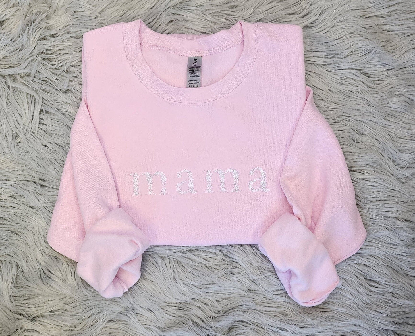 Embroidered Floral Mama Shirt - Spring Flower Embroidery - Cute Mama Unisex Crewneck - Crewneck Sweatshirt or Hoodie - Gift for Mom