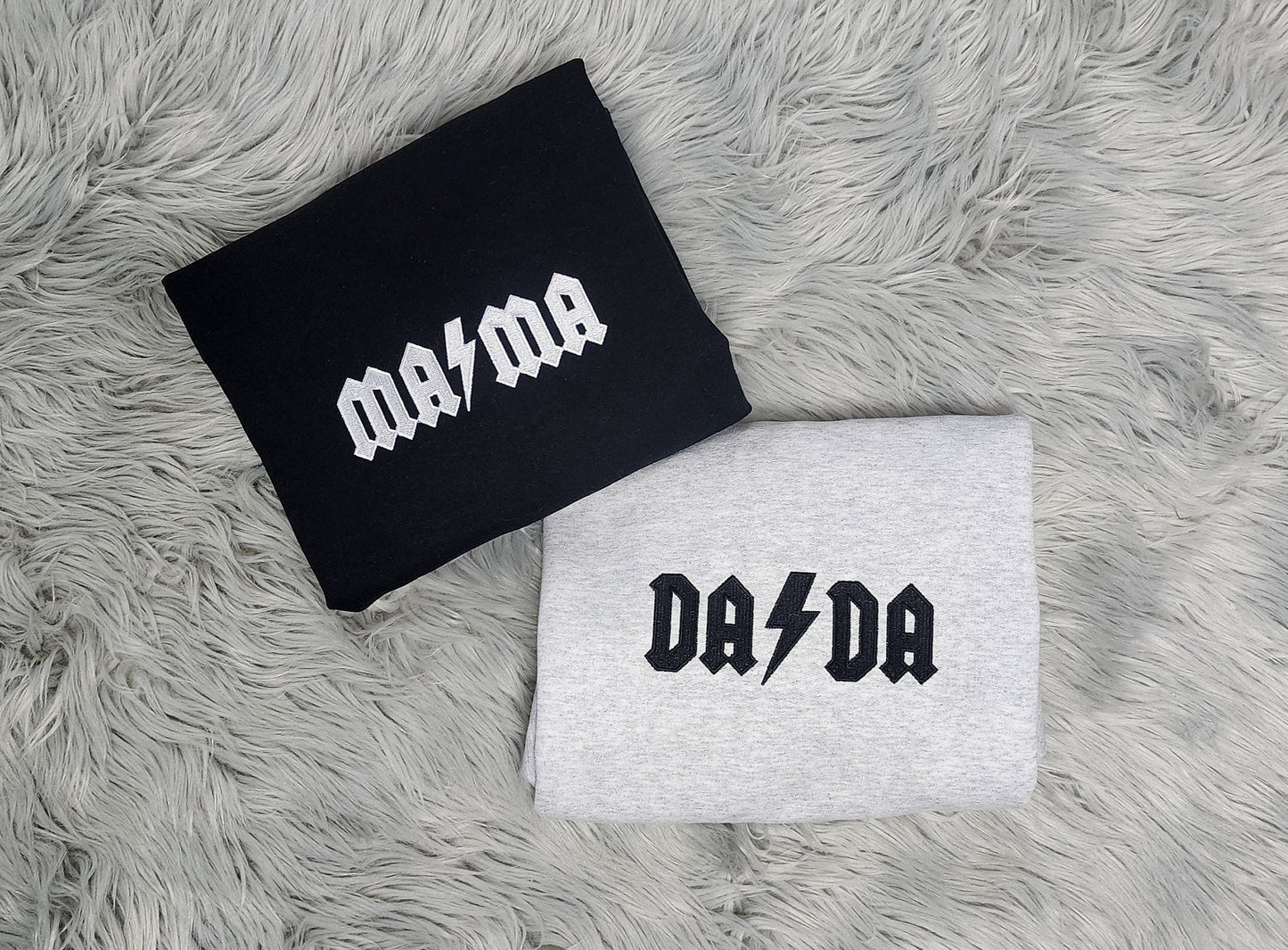 Embroidered Mama and Dada Sweatshirts, Embroidered Matching Family Shirts - Embroidered Sweatshirt or Hooded Sweatshirt