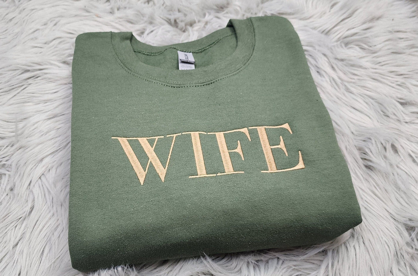 Wife Embroidered Crewneck - Wife Embroidered Shirt - Gift for Her - Embroidered Crewneck Shirt