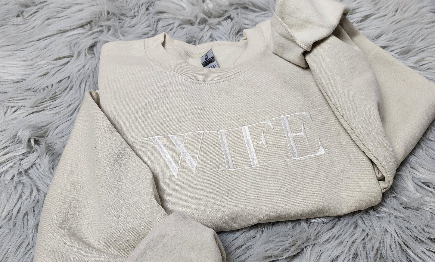 Wife Embroidered Crewneck - Wife Embroidered Shirt - Gift for Her - Embroidered Crewneck Shirt