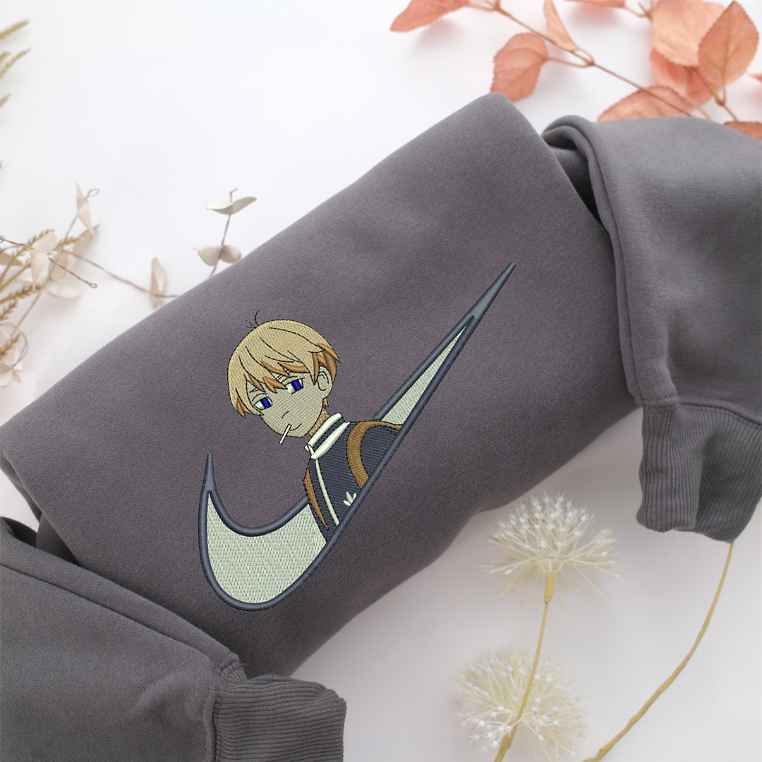 Young Manjiro Sano Swoosh Nike Embroidered Sweatshirt, Nike Movie Inspired, Valentine's Day Gifts Idea For Him Her