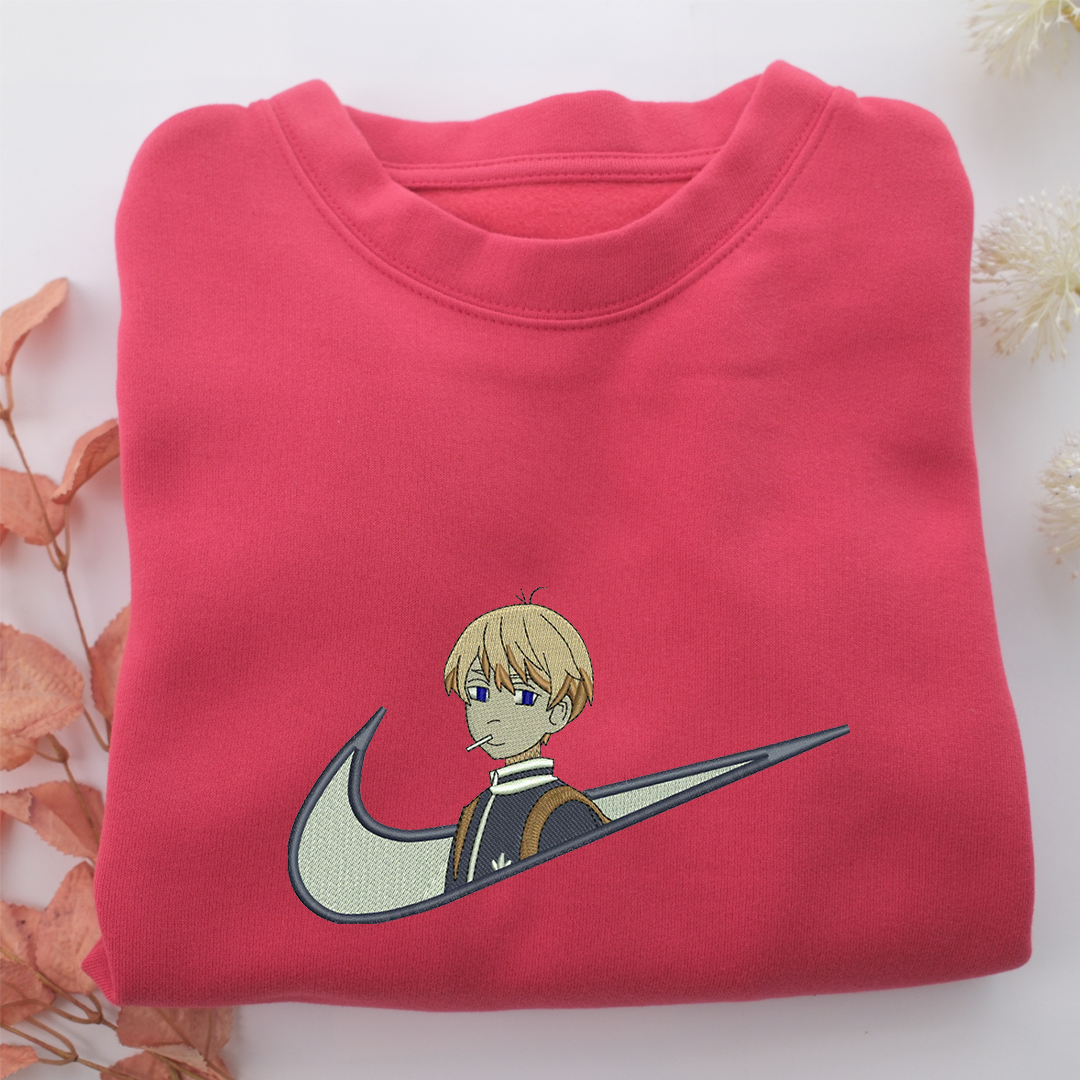 Young Manjiro Sano Swoosh Nike Embroidered Sweatshirt, Nike Movie Inspired, Valentine's Day Gifts Idea For Him Her