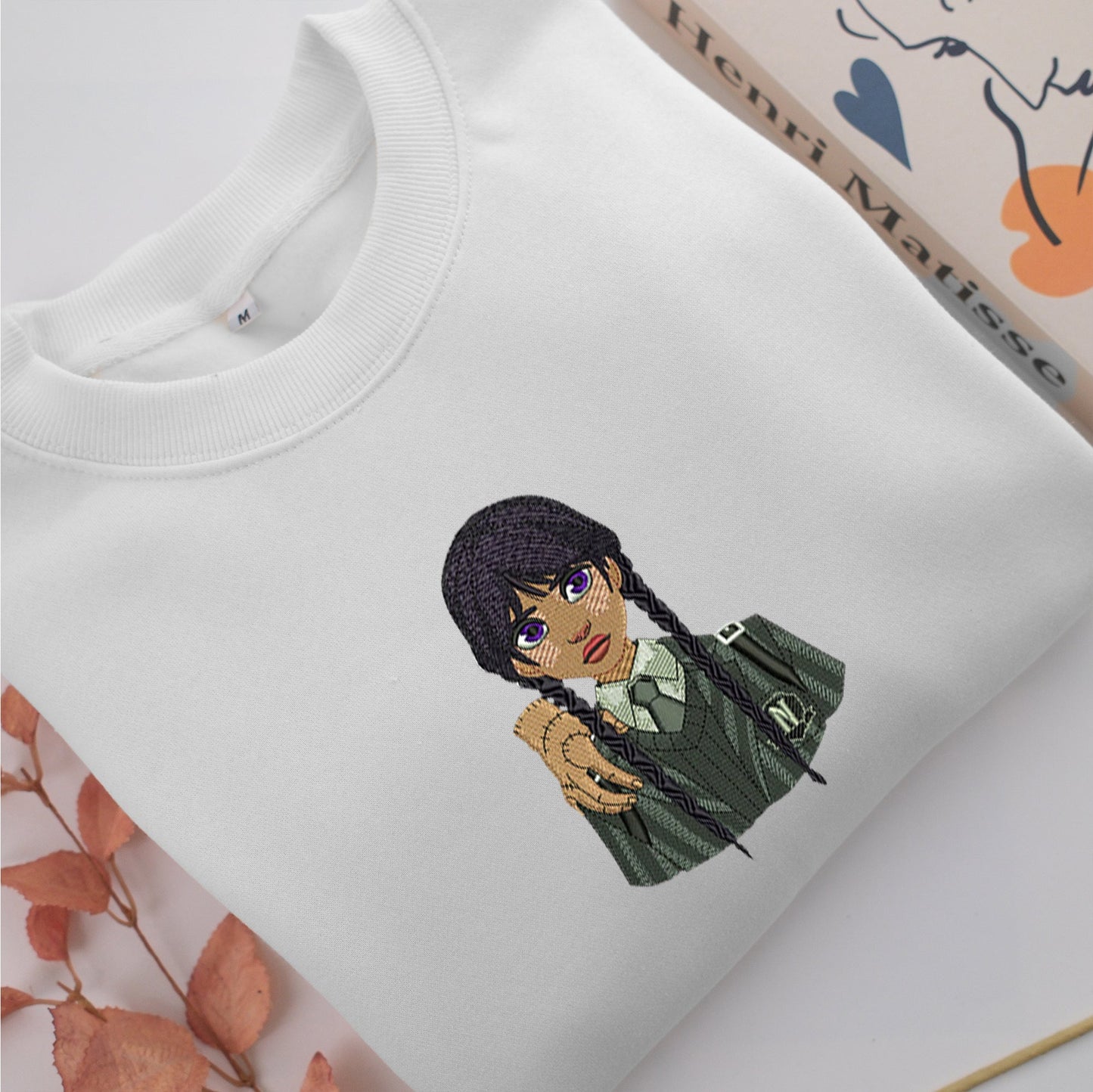 Wednesday Addams Nike Embroidered Sweatshirt, Nike Movie Inspired, Valentine's Day Gifts Idea For Him Her