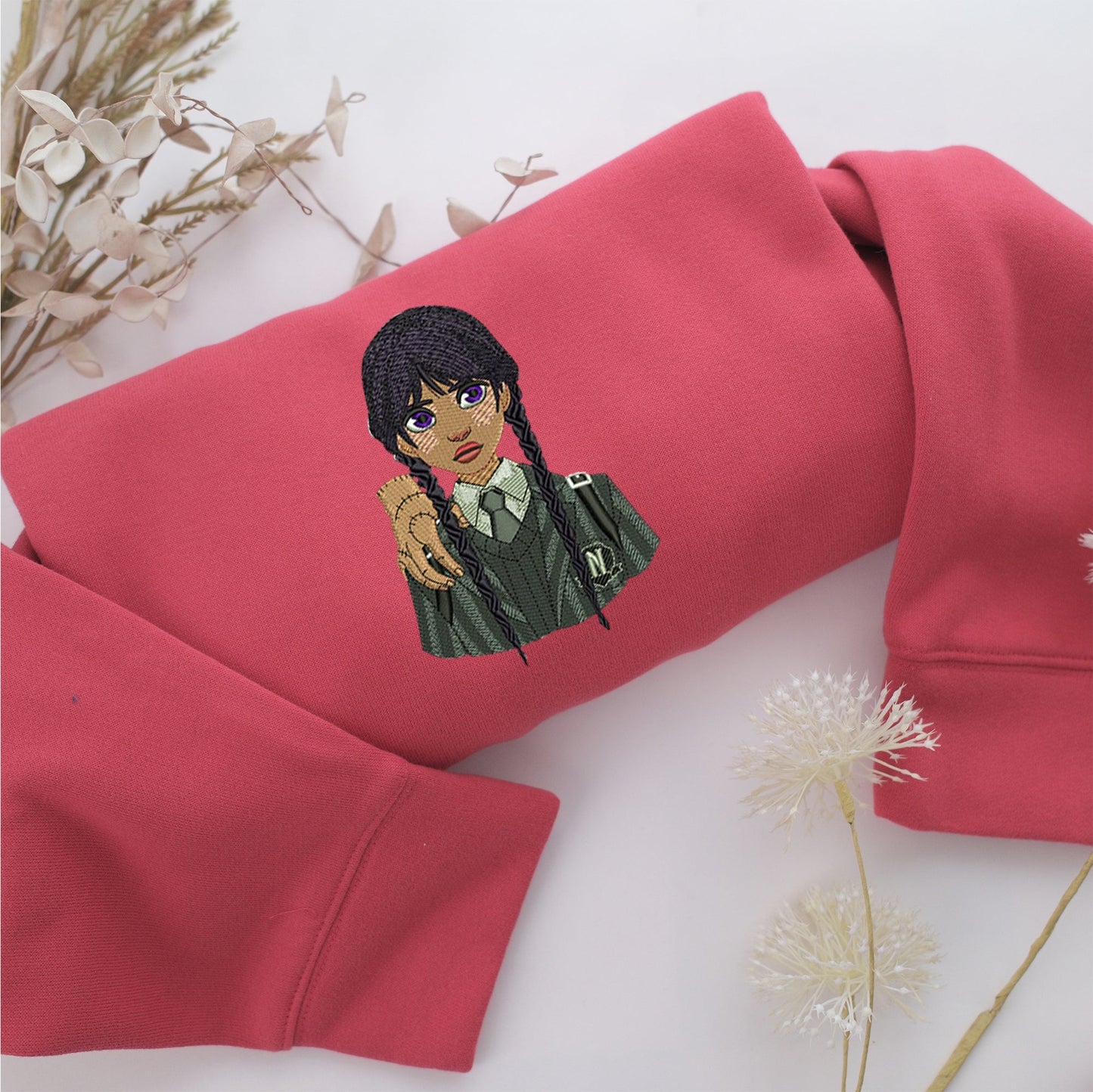 Wednesday Addams Nike Embroidered Sweatshirt, Nike Movie Inspired, Valentine's Day Gifts Idea For Him Her