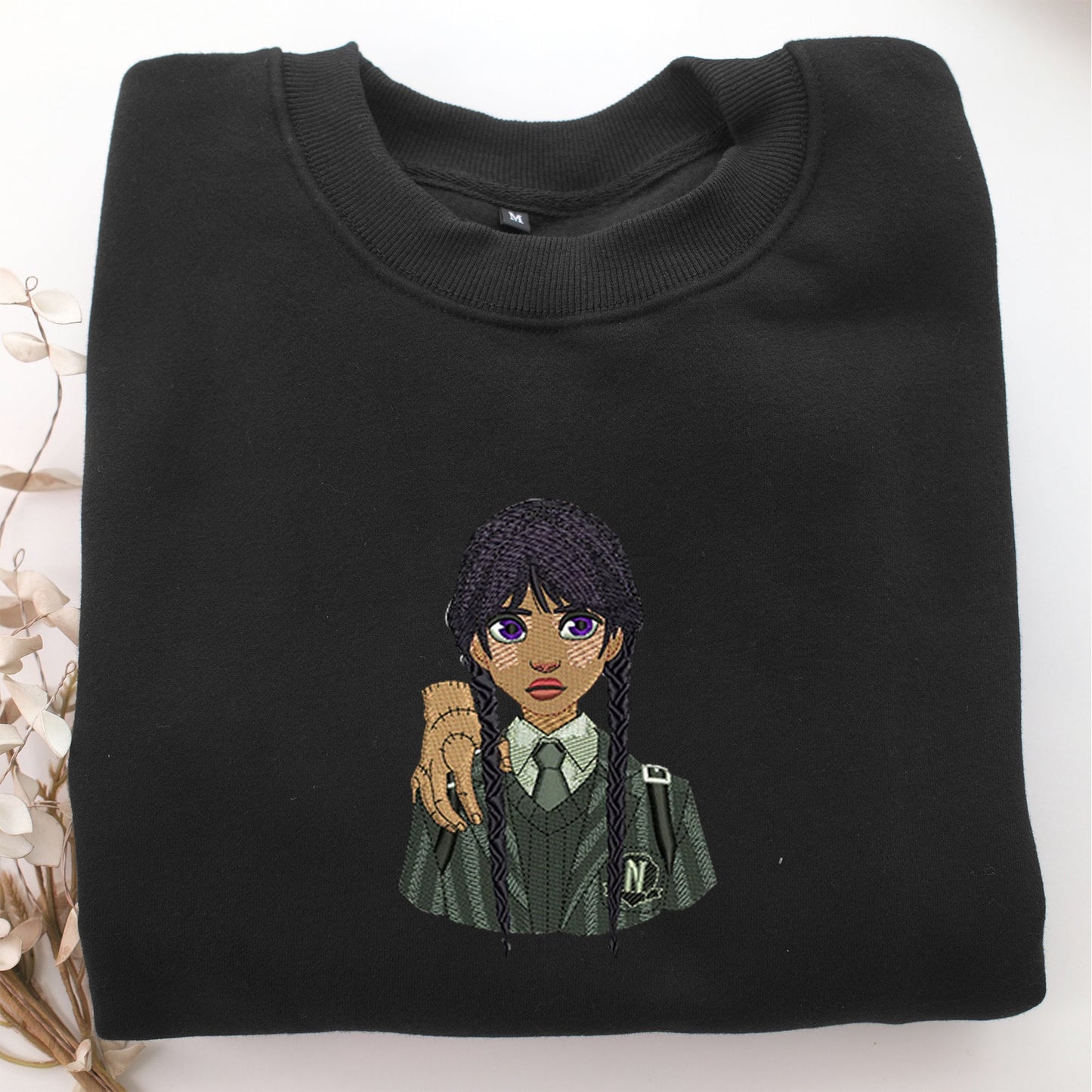 Wednesday Addams Nike Embroidered Sweatshirt, Nike Movie Inspired, Valentine's Day Gifts Idea For Him Her